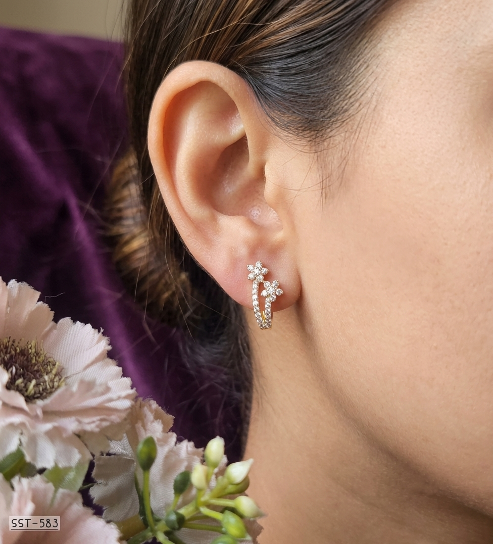 SST 583 | BLOOMING BRILLIANCE CRYSTAL ACCENT EARRINGS