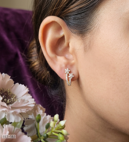 SST 583 | BLOOMING BRILLIANCE CRYSTAL ACCENT EARRINGS