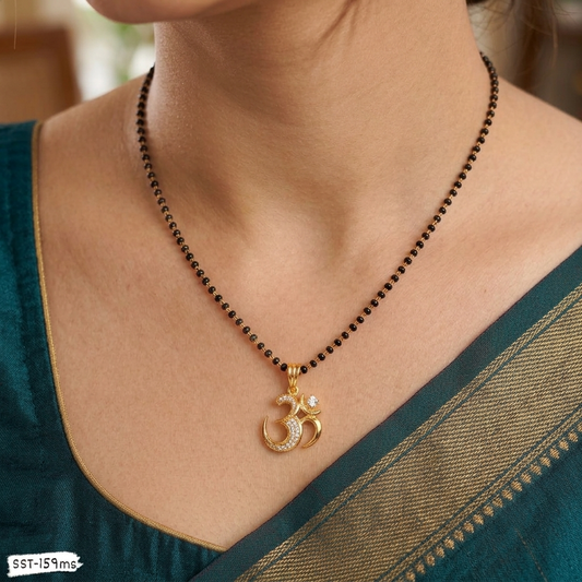 SST 159MS | OM SYMBOL BEAD CHAIN NECKLACE