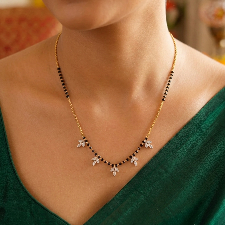 SST 474NC | MANGALSUTRA WITH CZ LEAF DESIGN