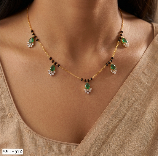 SST 520Green | EMERALD BLOSSOM MANGALSUTRA