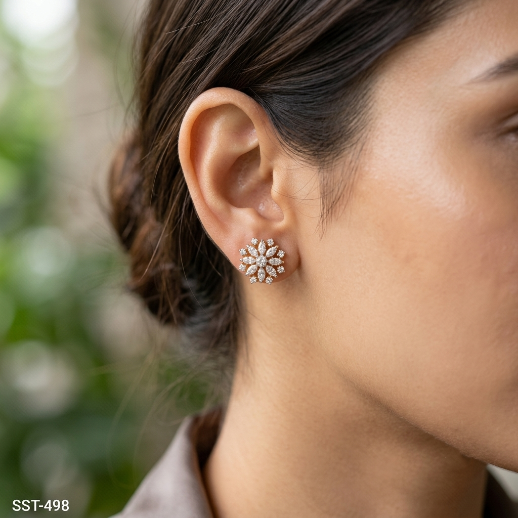 SST 498 | FLORAL CLUSTER STUD EARRINGS