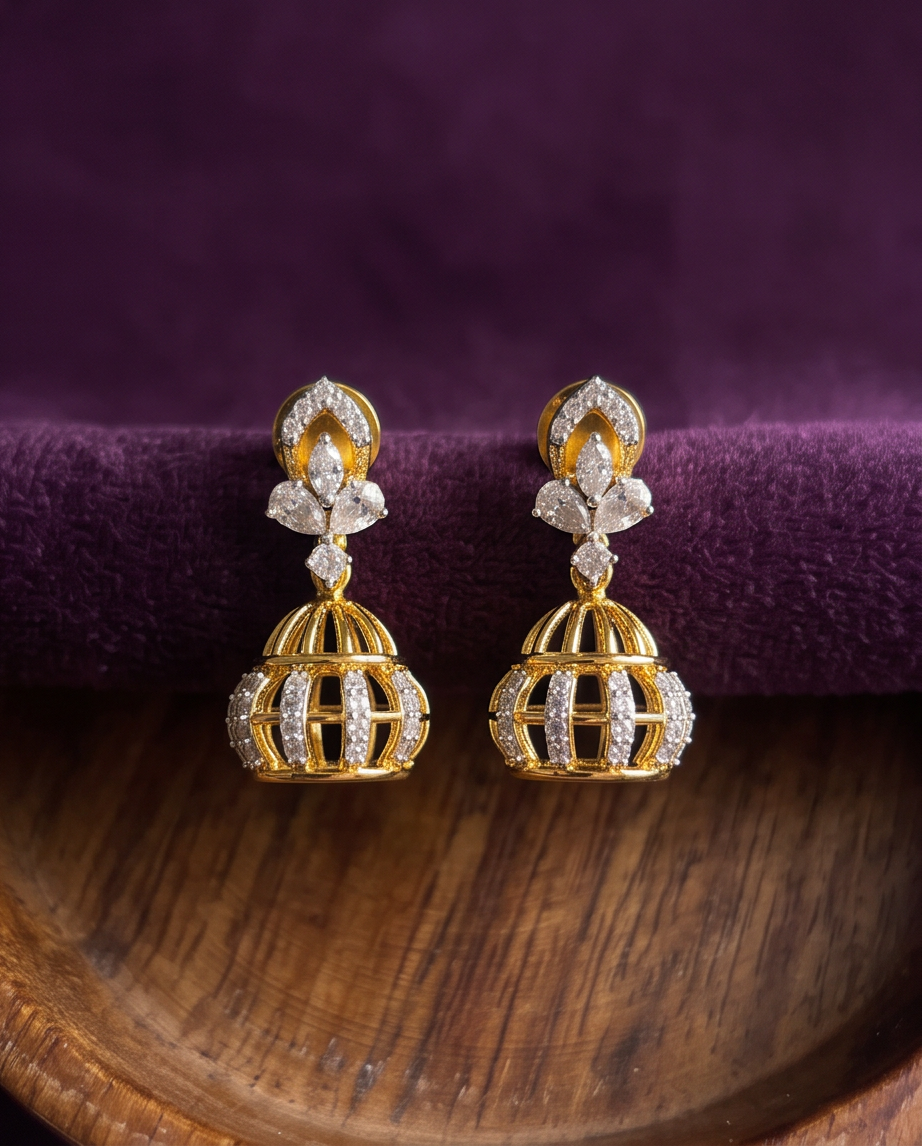 SST 632 | SPARKLING CAGE JHUMKI