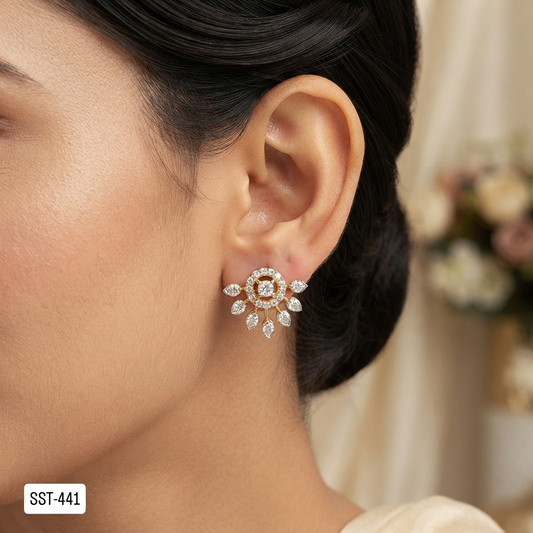 SST 441 | ELEGANT SUNBURST STUD EARRINGS