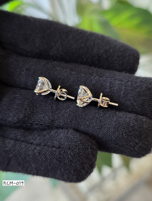 RCM 019 | 2 Carat each Certified Moissanite EARRINGS | 925 Silver