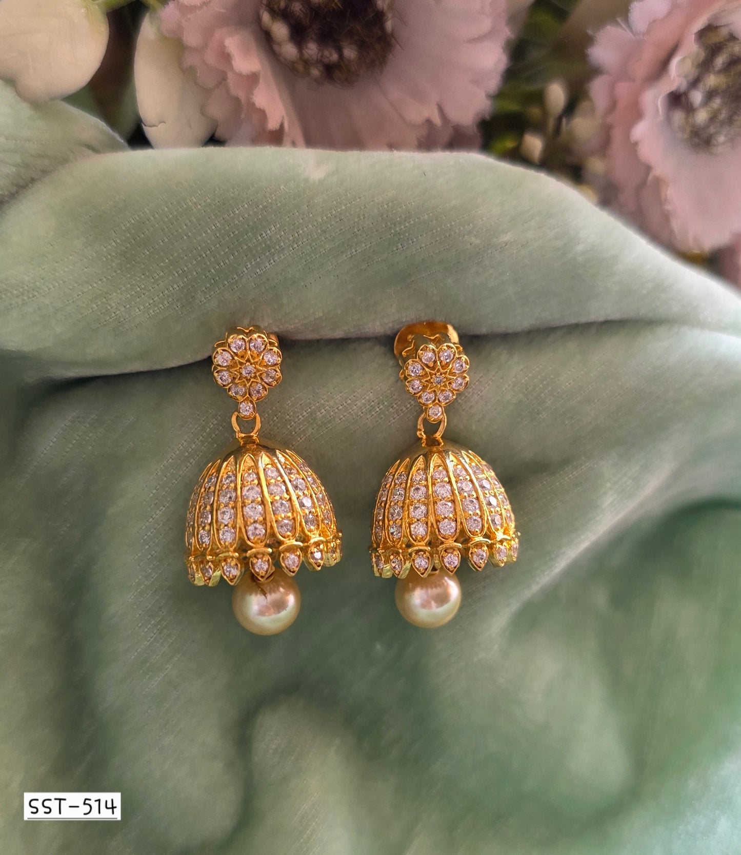SST 514 | PEARL JEWEL JHUMKA EARRINGS