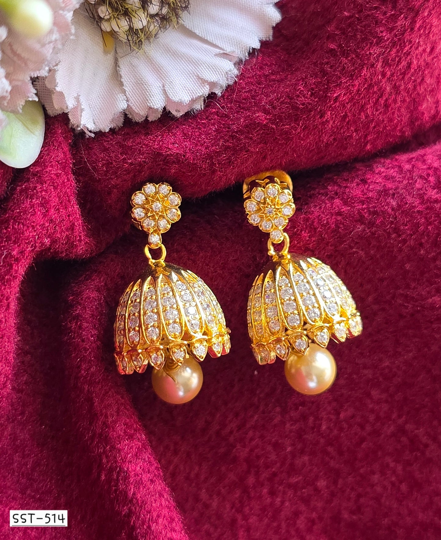 SST 514 | PEARL JEWEL JHUMKA EARRINGS