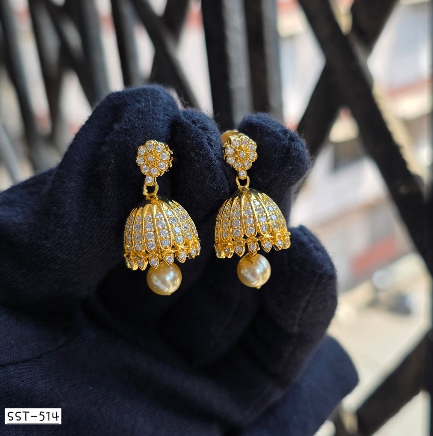 SST 514 | PEARL JEWEL JHUMKA EARRINGS