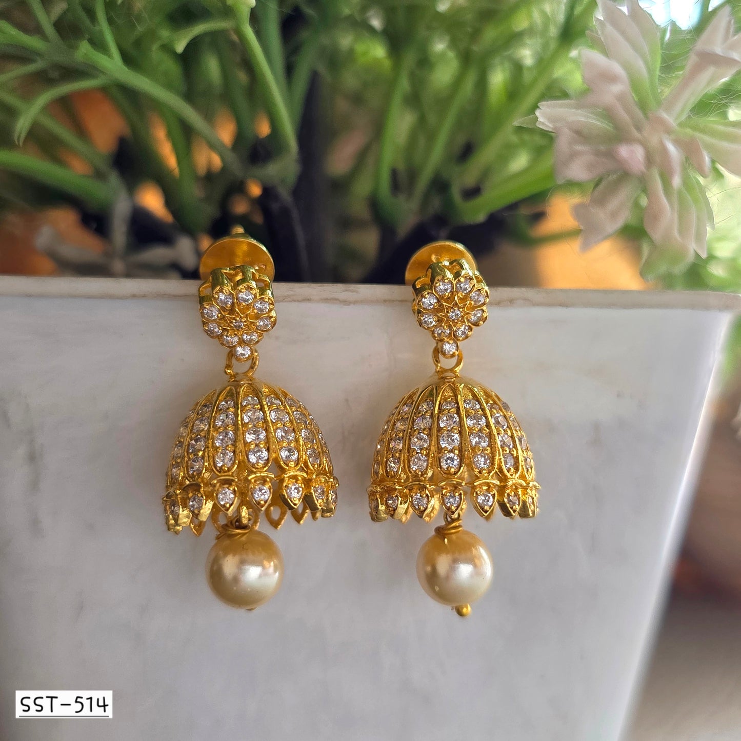 SST 514 | PEARL JEWEL JHUMKA EARRINGS