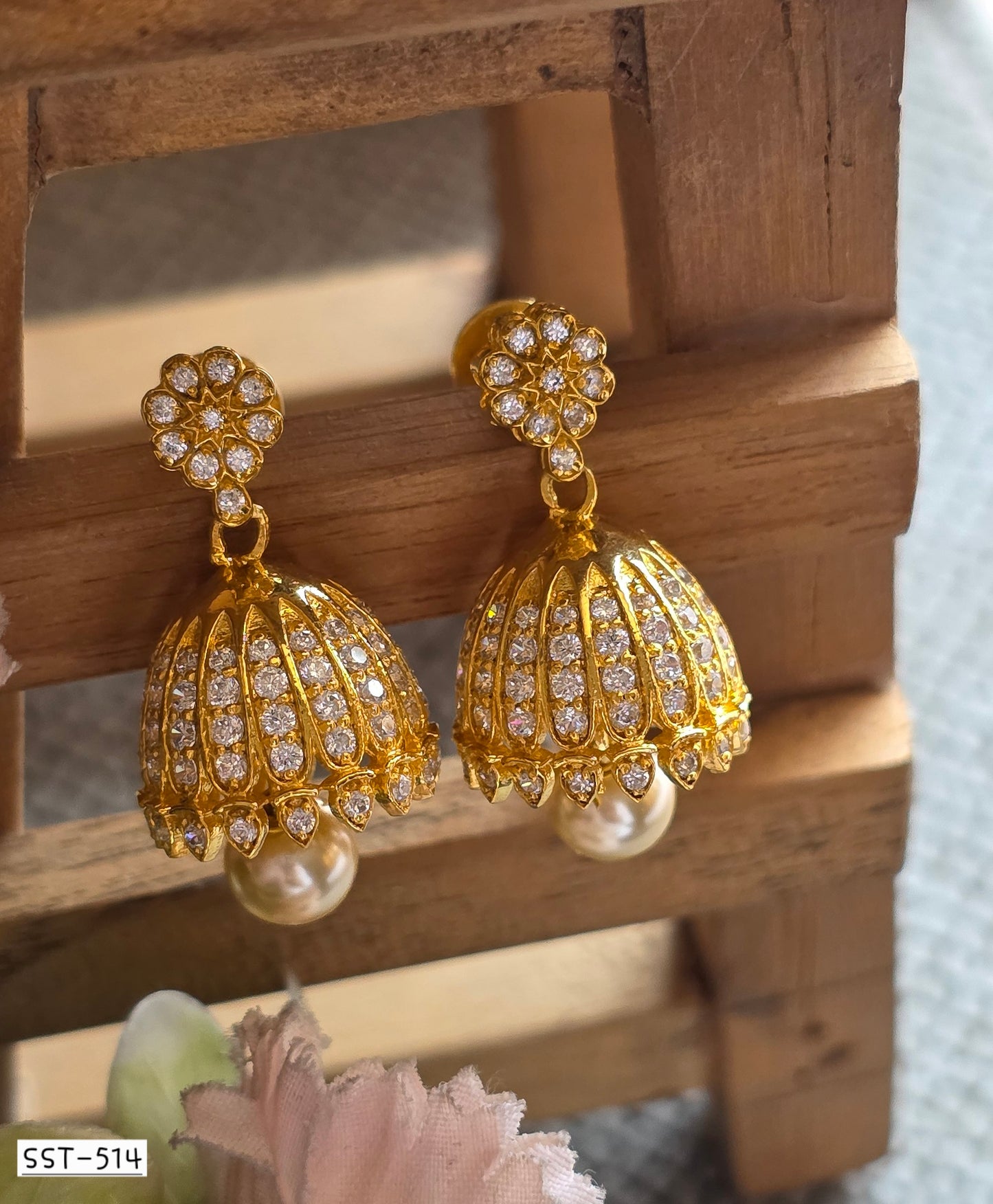 SST 514 | PEARL JEWEL JHUMKA EARRINGS