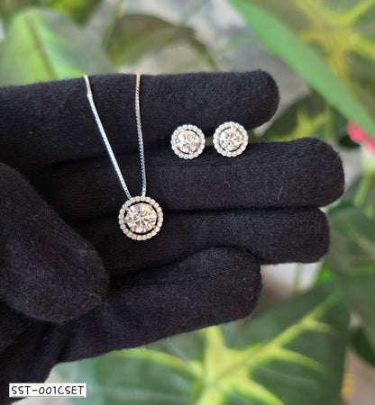 SST 001C SET | SPARKLING ELEGANCE PENDANT CHAIN AND EARRINGS SET