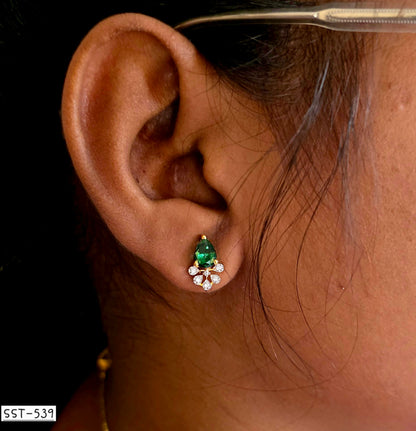 SST 539Green | TEARDROP EARRINGS WITH DAZZLING ACCENTS