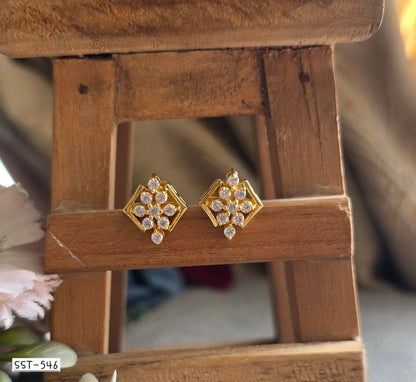 SST 546 | RADIANT SQUARE DIAMOND EARRINGS