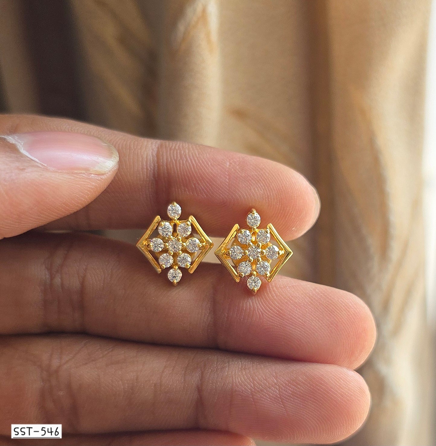 SST 546 | RADIANT SQUARE DIAMOND EARRINGS
