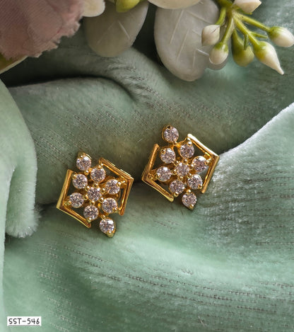 SST 546 | RADIANT SQUARE DIAMOND EARRINGS
