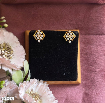 SST 546 | RADIANT SQUARE DIAMOND EARRINGS