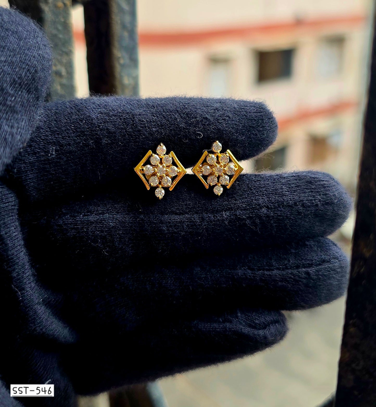 SST 546 | RADIANT SQUARE DIAMOND EARRINGS