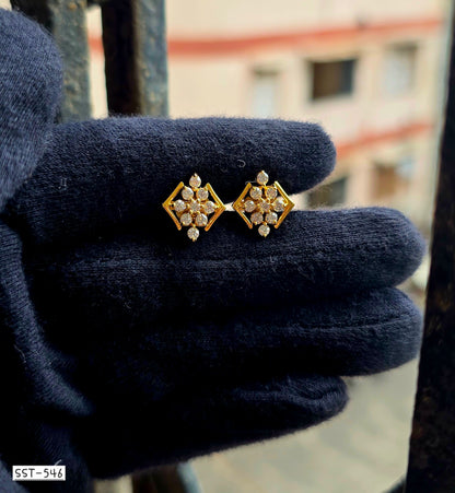 SST 546 | RADIANT SQUARE DIAMOND EARRINGS