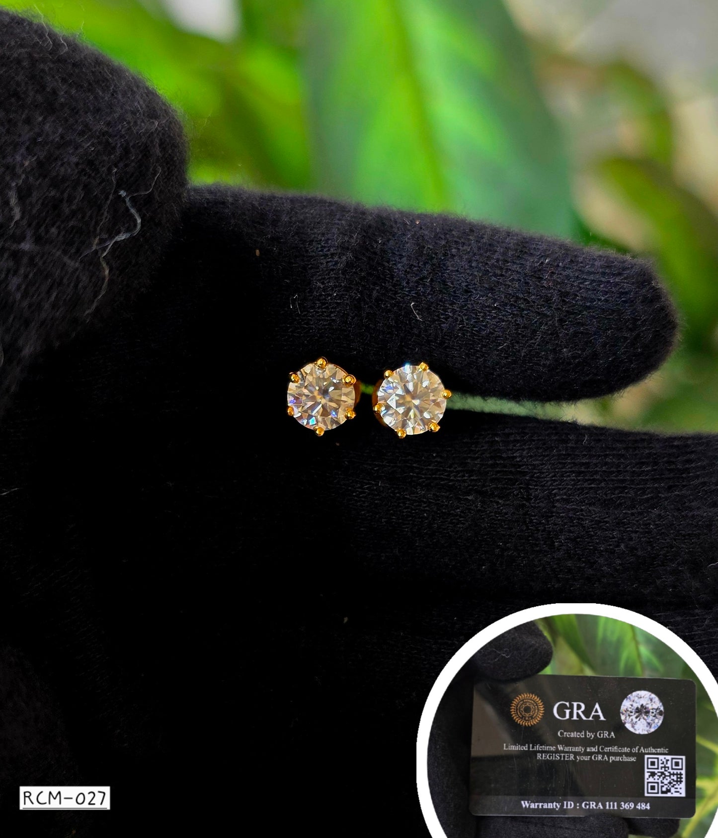 RCM 027 | Certified Moissanite Earrings | 925 Silver