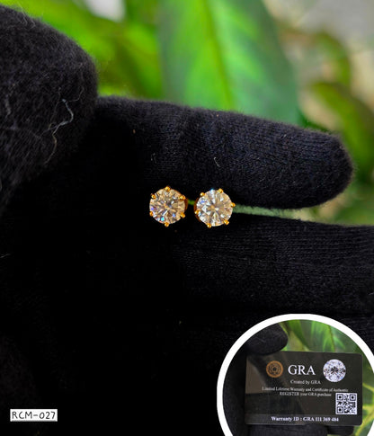 RCM 027 | Certified Moissanite Earrings | 925 Silver