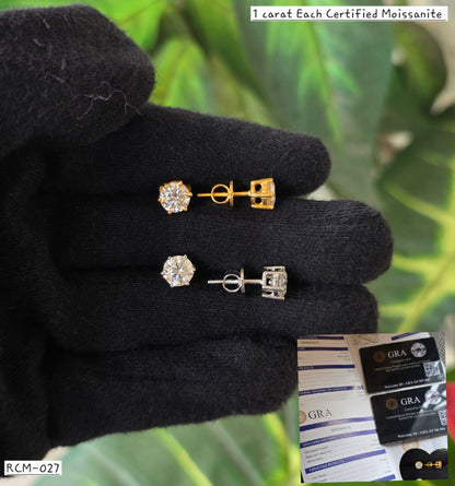 RCM 027 | Certified Moissanite Earrings | 925 Silver