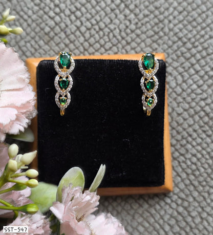 SST 547 | ELEGANT EMERALD CASCADE EARRINGS