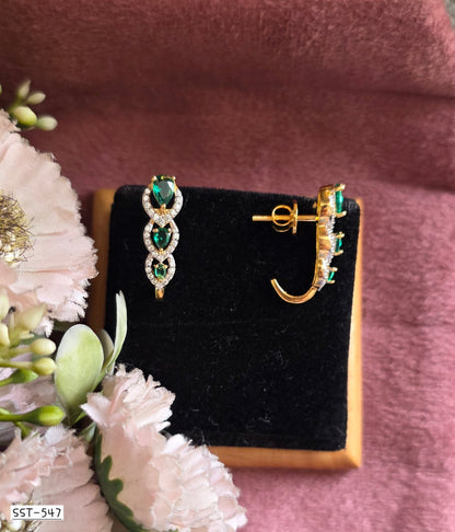 SST 547 | ELEGANT EMERALD CASCADE EARRINGS