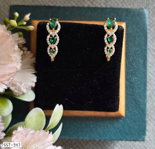 SST 547 | ELEGANT EMERALD CASCADE EARRINGS