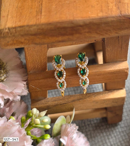 SST 547 | ELEGANT EMERALD CASCADE EARRINGS