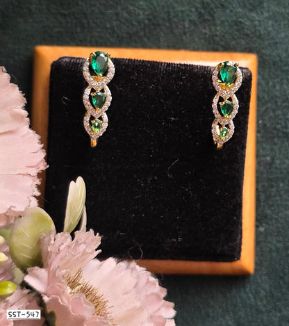 SST 547 | ELEGANT EMERALD CASCADE EARRINGS