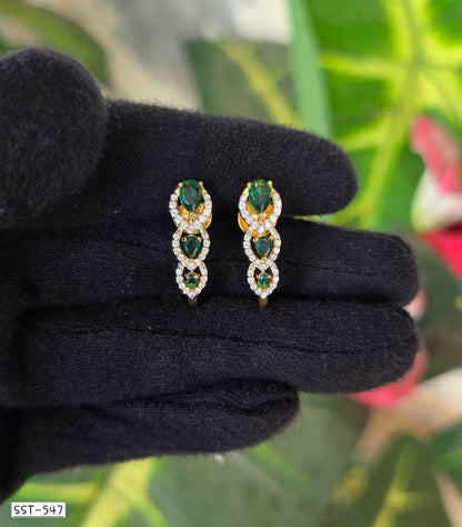 SST 547 | ELEGANT EMERALD CASCADE EARRINGS