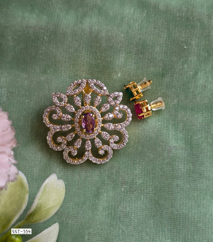SST 554 |EMERALD FLORAL PENDANT