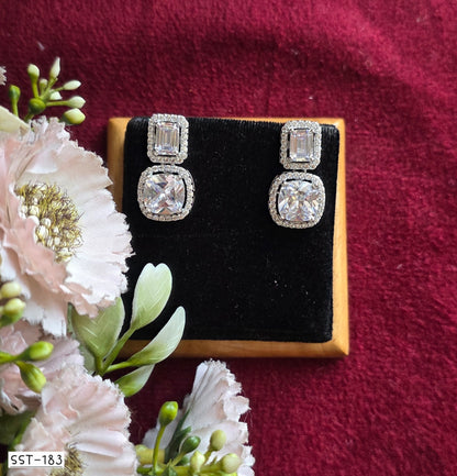 SST 183 | TWO-TIER CUSHION DIAMOND DROP EARRINGS