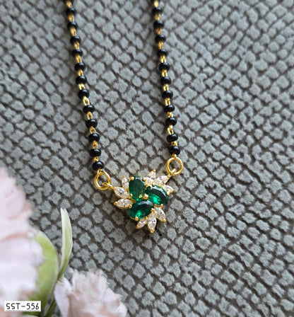 SST 556GREEN | ELEGANT BLOOM MANGALSUTRA PENDANT