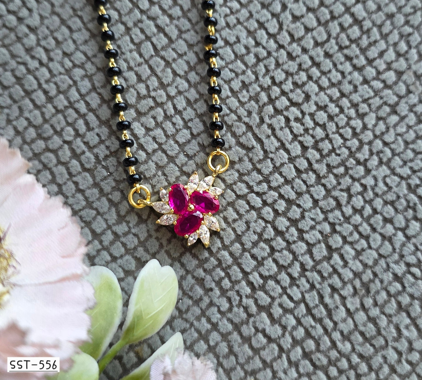 SST 556RED | ELEGANT BLOOM MANGALSUTRA PENDANT