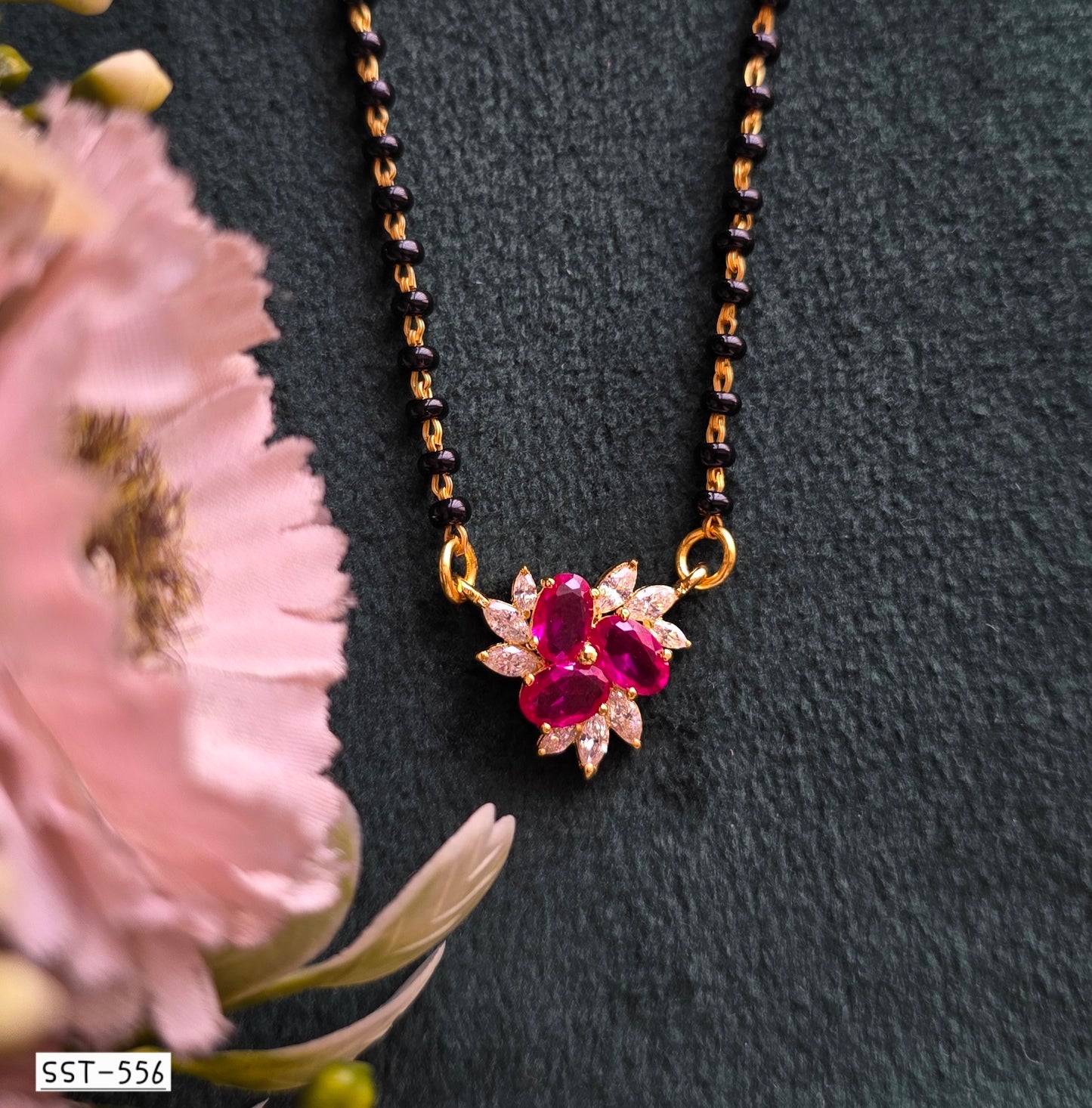 SST 556RED | ELEGANT BLOOM MANGALSUTRA PENDANT