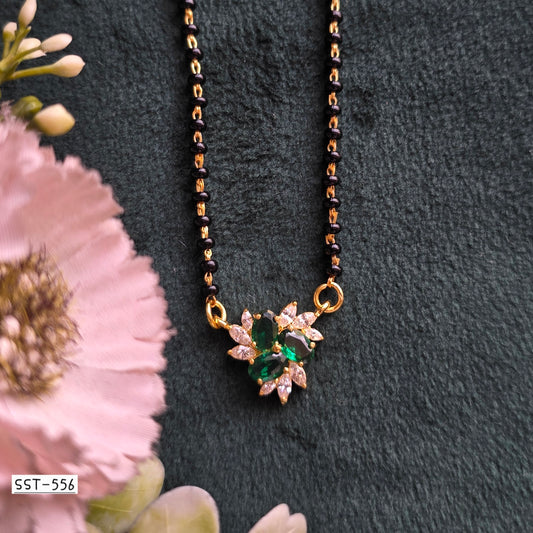 SST 556GREEN | ELEGANT BLOOM MANGALSUTRA PENDANT