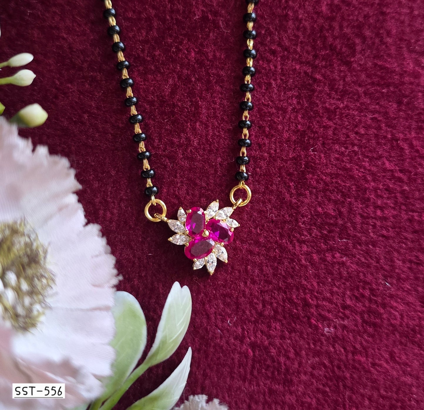 SST 556RED | ELEGANT BLOOM MANGALSUTRA PENDANT