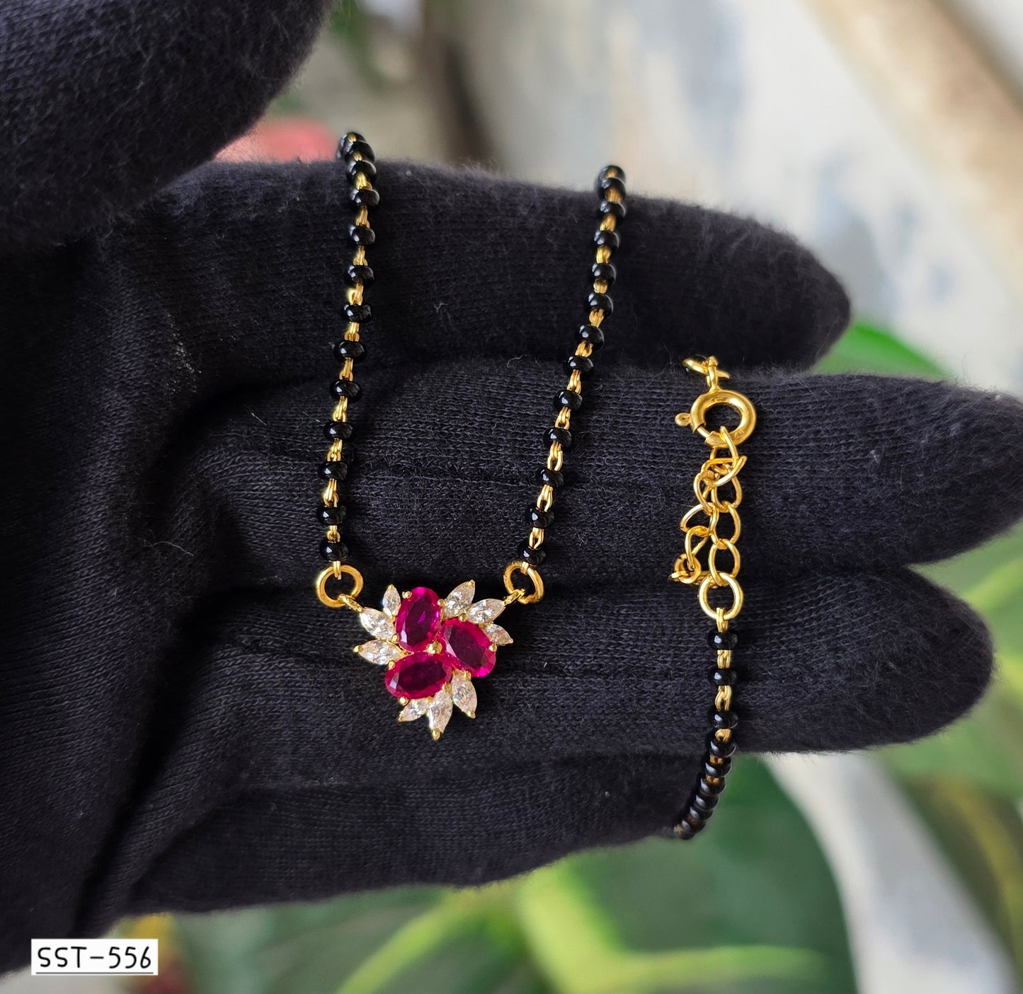 SST 556RED | ELEGANT BLOOM MANGALSUTRA PENDANT
