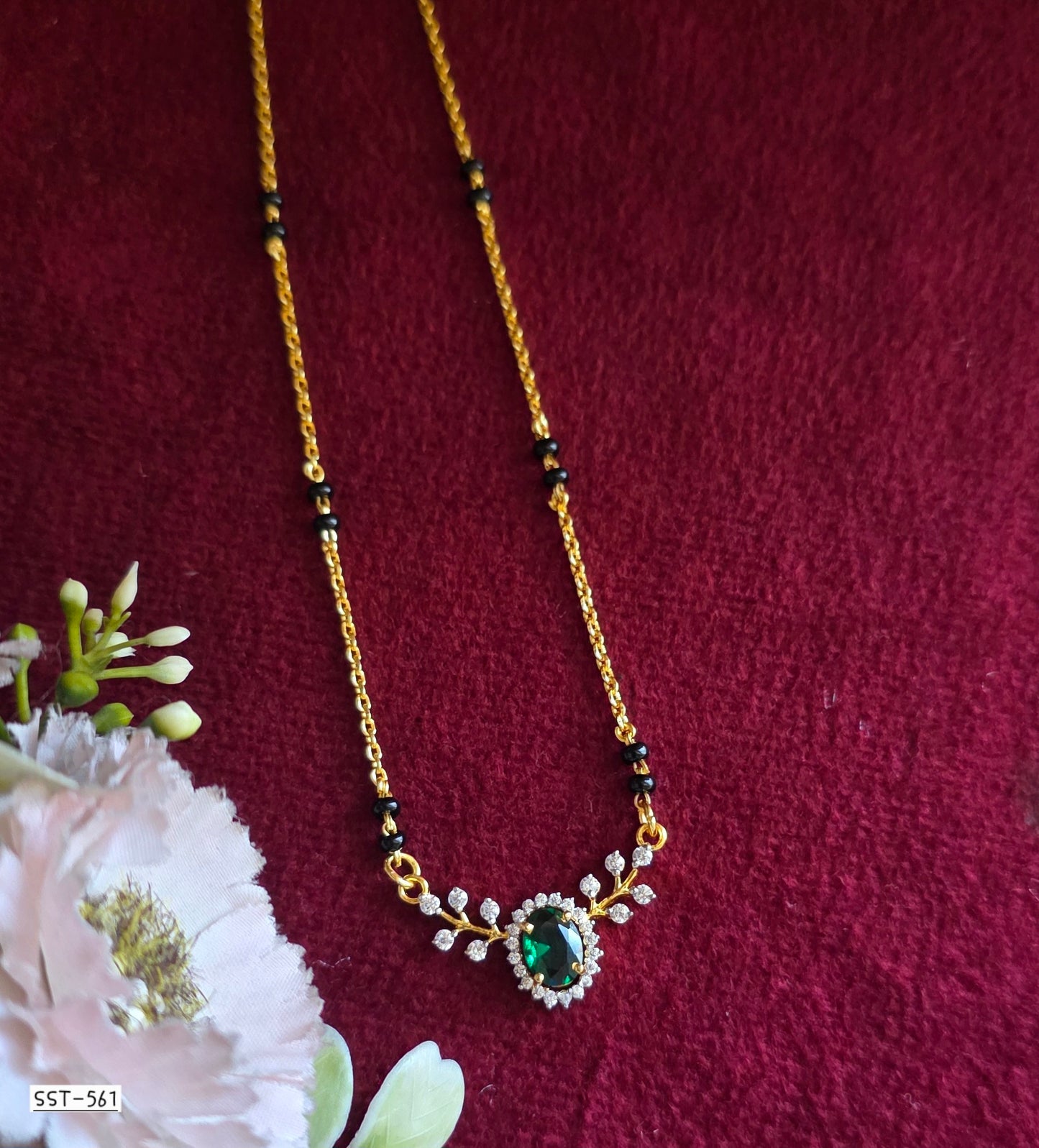 SST 561DB GREEN | ELEGANT EMERALD DELIGHT NECKLACE