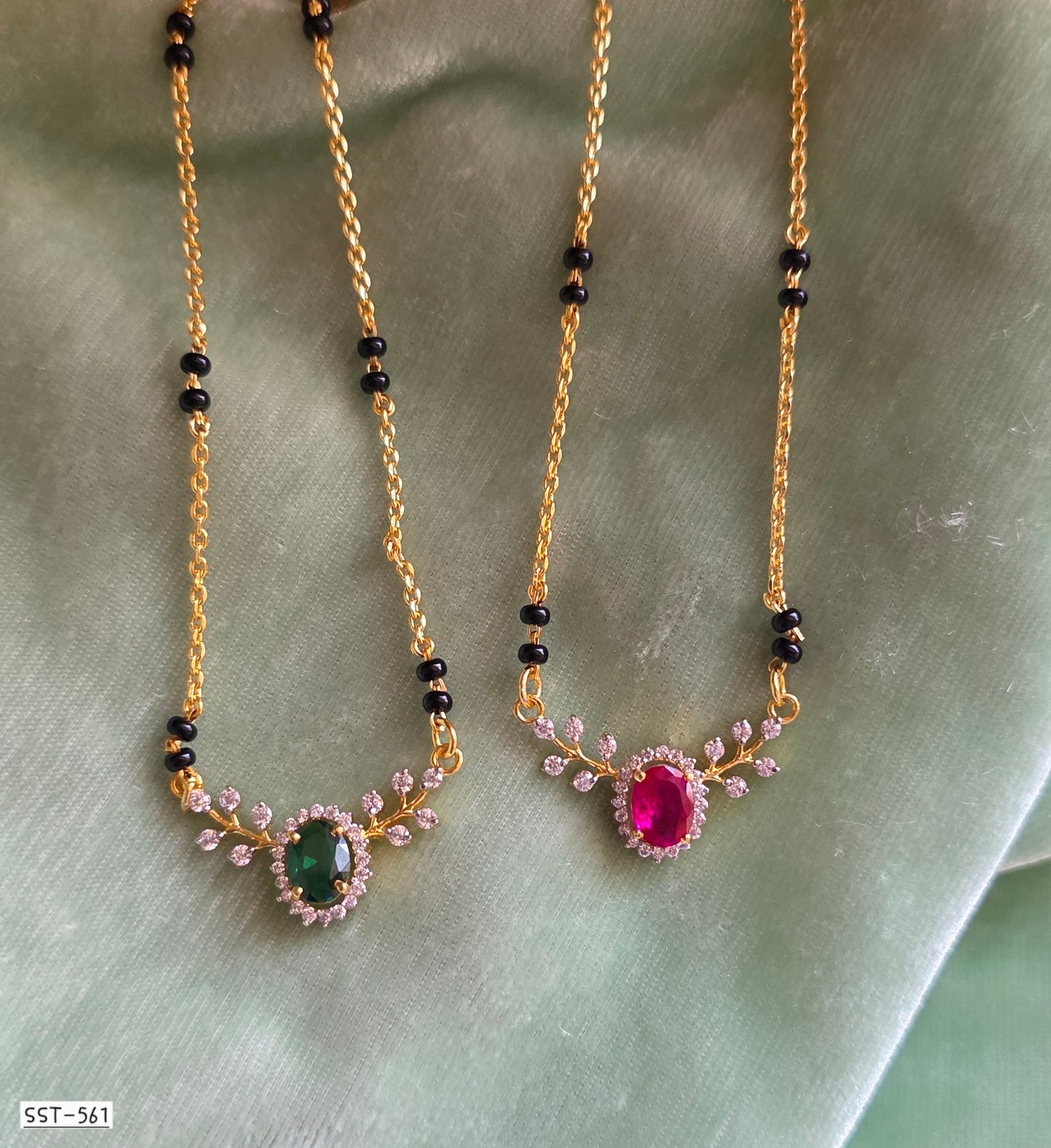 SST 561DB GREEN | ELEGANT EMERALD DELIGHT NECKLACE