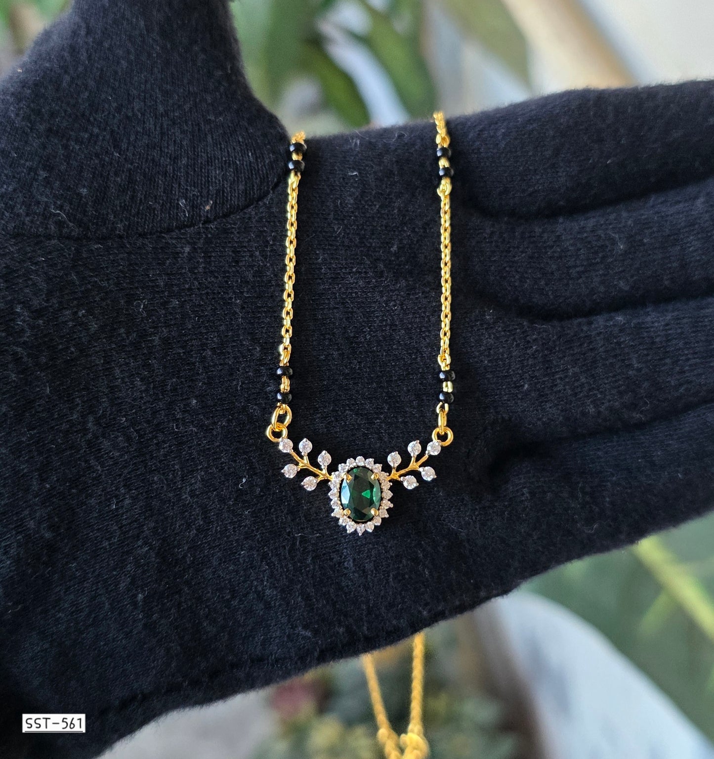 SST 561DB GREEN | ELEGANT EMERALD DELIGHT NECKLACE