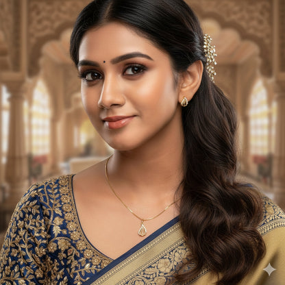 SST 490 | LEAF DESIGNED PENDENT AND EARRING SET