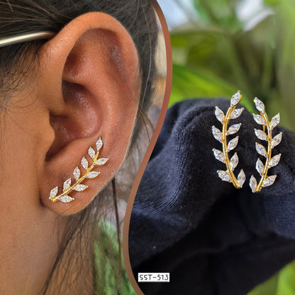 SST 513 | SHIMMERING LEAF DIAMOND EARRINGS