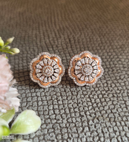 SST 577 | ROSE GOLD FLORAL EARRING