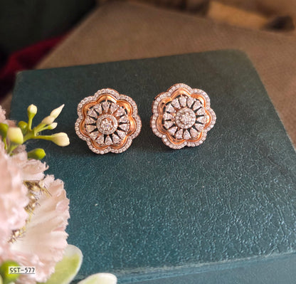 SST 577 | ROSE GOLD FLORAL EARRING