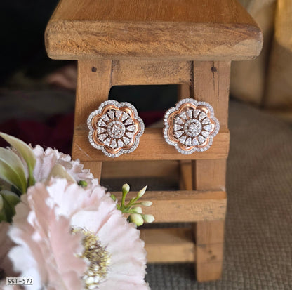 SST 577 | ROSE GOLD FLORAL EARRING