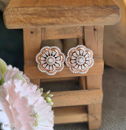 SST 577 | ROSE GOLD FLORAL EARRING