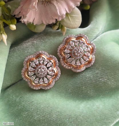 SST 577 | ROSE GOLD FLORAL EARRING