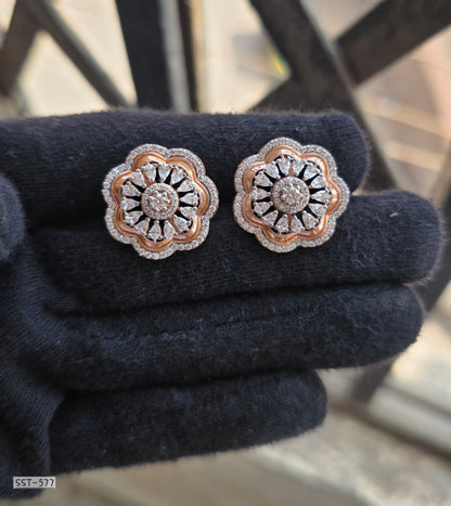 SST 577 | ROSE GOLD FLORAL EARRING